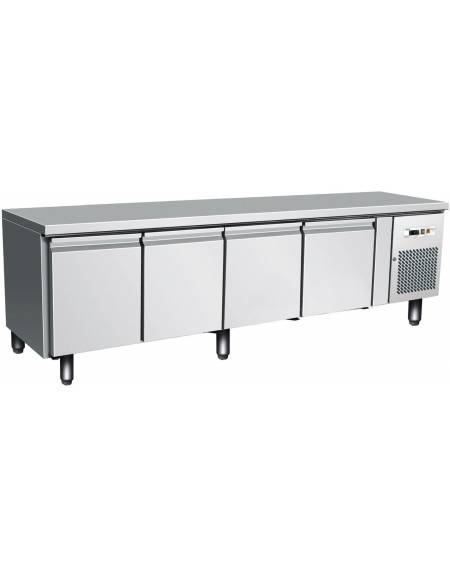 Tavolo refrigerato con alzatina 4 Porte cm. 223x70x85h