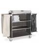 Carrello portabiancheria a 4 piani con N°2 Reggisacchi pieghevoli - Chiuso su 3 lati - cm 139x52x134h