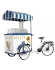 Carretto gelato sfuso con vetrina e bicicletta ad autonomia