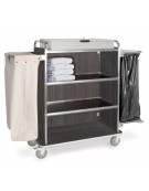 Carrello portabiancheria a 4 piani con N°2 Reggisacchi pieghevoli - Chiuso su 3 lati - cm 139x52x134h