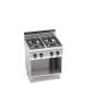 Cucina professionale industriale a gas 4 fuochi - n° 2 Fuochi da 3,5 kW + N° 2 Fuochi da 7 kw - cm 80x71,4x85/90