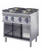 Cucina inox professionale 4 Fuochi a gas MEDIA POTENZA