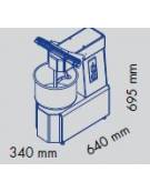 Impastatrice a spirale per impasti per pane e pizza - potenza: 370 W - capacità impasto: 8 lt - mm 270x540x560h