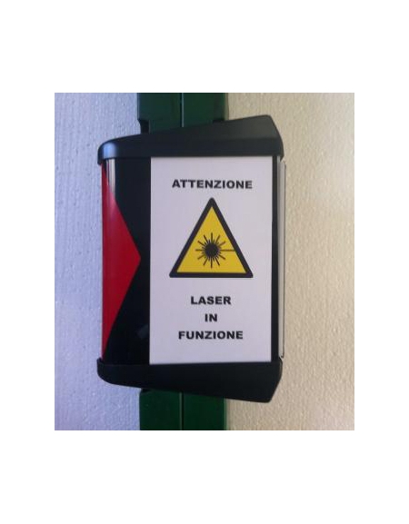 Segnalatore luminoso  "LASER IN FUNZIONE” a parete