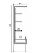 Espositore frigorifero murale refrigerato da cm 117x58x200,5h