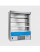 Espositore murale refrigerato frigorifero con zona esposizione inox , spalle grigie e 3 ripiani - cm 100x71x200h