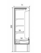 Espositore frigorifero murale refrigerato da cm 97x58x200,5h