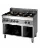 Cucina a gas professionale 6 fuochi, 4x3,7Kw + 2x5,5Kw - su armadio aperto - cm 110x70x85h