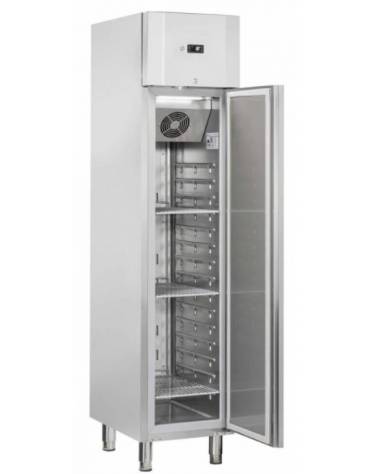 Armadio frigorifero GN 1/1 inox - 1 porta - capacità Lt. 235 - temperatura -2°C/+8°C - Classe D - cm 46,9×72,5×199h