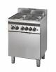 Cucina professionale elettrica 4 piastre tonde con forno elettrico ventilato a convenzione GN 2/3 cm 60x60x85h
