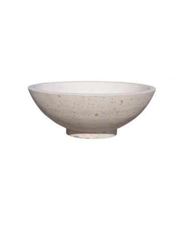 Fioriera rotonda a ciotola in cemento calcestruzzo per esterno - colore Bianco pietra - cm Ø139x52h - Conforme ai CAM