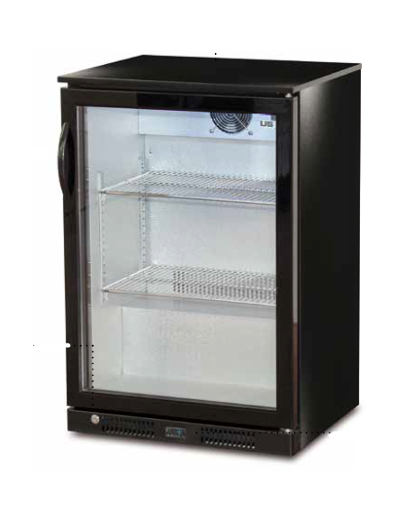 Espositore refrigerato per bibite in acciaio preverniciato nero - capacità 138 Lt. - +2°+8°C - L x P x H: 600 x 520 x 900