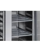 Tavolo refrigerato congelatore negativo 4 porte, in acciaio inox, refrigerazione ventilata -18°/-22° C - 225x70x85h
