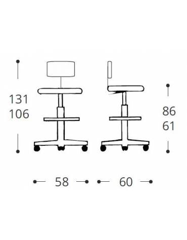 ATLASIO Sgabello Regolabile in Altezza, Sgabello Ergonomico da Ufficio,  Anche in Piedi per Seduta Dinamica, Appoggio Regolabile in Altezza 56-73  cm, Nero : : Casa e cucina