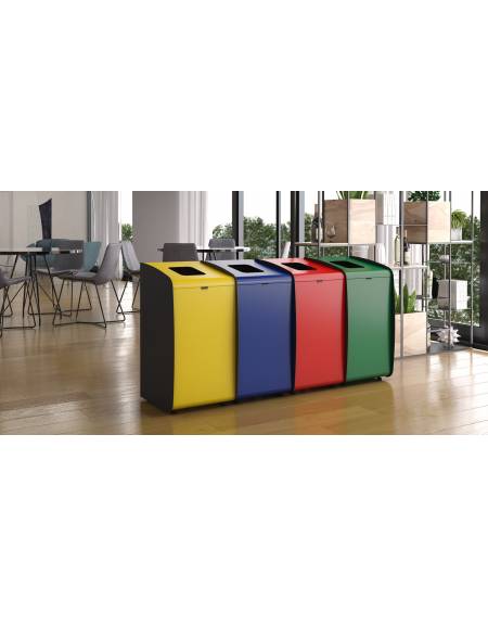 COSEDACASA Set 4 Bidoni Carrellati Per Raccolta Differenziata 80L – Pattumiere Con Ruote E Pedale, Made In Italy