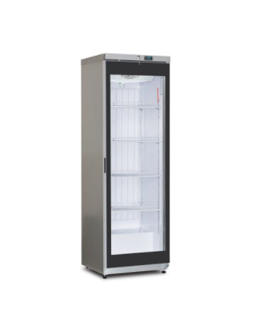 Vetrina gelateria verticale ventilata singola grigio- capacità 331 litri - temp. -18°-23°C - mm 602 x 672 x 1886h