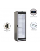 Vetrina gelateria verticale ventilata singola grigio- capacità 331 litri - temp. -18°-23°C - mm 602 x 672 x 1886h