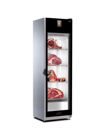 Vetrina refrigerata verticale AISI 304 per carne - 1 porta - 4 ripiani - mm 610 x 603 x 2004h