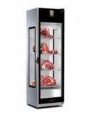 Vetrina refrigerata verticale AISI 304 per carne - 1 porta e vetro laterale - 4 ripiani - mm 610 x 603 x 2004h
