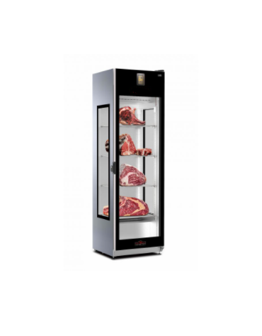 Vetrina refrigerata verticale AISI 304 per carne - 1 porta - 4 ripiani - mm 610 x 603 x 2004h