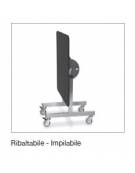 Tavolo breakfast su ruote con struttura in acciaio Inox - colore nero - piano quadrato cm80x80 - Dimensioni cm 80x80x78h