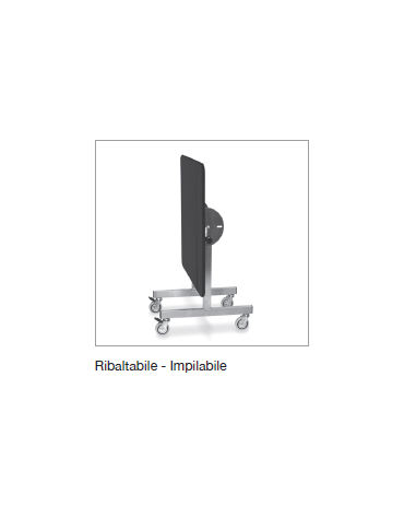 Tavolo breakfast su ruote con struttura in acciaio Inox - colore nero - piano quadrato cm 90x90 - dimensioni cm 90x90x78h