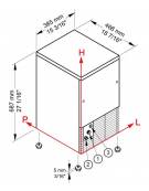 Produttore fabbricatore di ghiaccio professionale a cubetti cavi 25Kg/24h