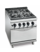 Cucina a gas 4 fuochi ALTA POTENZA con forno  elettrico GN 2/1 - cm 80x90x85/90h