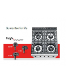 Cucina a gas 4 fuochi ALTA POTENZA con forno  elettrico GN 2/1 - cm 80x90x85/90h