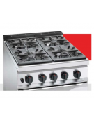 Cucina a gas 4 fuochi ALTA POTENZA con forno  elettrico GN 2/1 - cm 80x90x85/90h