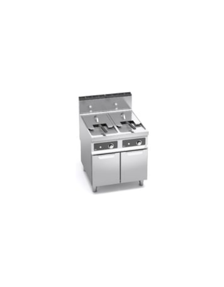 Friggitrice a gas 2 Vasche stampate lt. 18+18 - Comandi elettronici - cm 80x90x90h Friggitrice a gas 2 Vasche stampate lt. 18+18 - Comandi elettronici - cm 80x90x90h