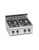 Cucina a gas da banco 4 fuochi ALTA POTENZA - 4 Bruciatori da 7 Kw - cm 80x71,4x29h
