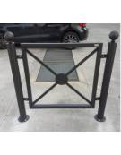 Barriera completa in tubolare acciaio zincato e verniciato con nr. 2 supporti di testa da inghisare - cm 117,6x131,7h