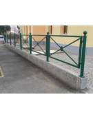 Barriera completa in tubolare acciaio zincato e verniciato con nr. 2 supporti di testa da inghisare - cm 117,6x131,7h