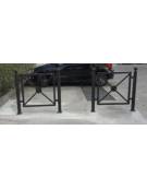 Barriera completa in tubolare acciaio zincato e verniciato con nr. 2 supporti di testa da inghisare - cm 117,6x131,7h