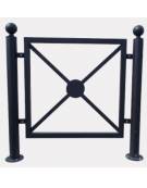 Barriera completa in tubolare acciaio zincato e verniciato con 2 Supporti di testa da tassellare - cm 117,6x111,7h