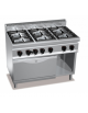 Cucina a gas ALTA POTENZA - 6 fuochi da 7 kw - con forno a gas GN 2/1 - cm 120x71,4x85/90h