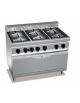 Cucina a gas ALTA POTENZA - 6 fuochi da 7 kw - con forno a gas MAXI - cm 120x71,4x85/90h