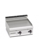 Fry top a gas doppia da banco - Piastra Rigata in acciaio satinato - cm 80x71,4x29h