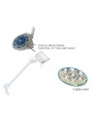 Lampada a 7 Led con braccio a pantografo su stativo carrello indicata per otorinolaringoiatria, ginecologia ed operazioni medica