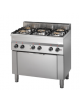 Cucina gas 5 fuochi POTENZIATA, forno elettrico a convezione gn 1/1, porta in acciaio - cm 90x60x85h