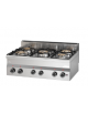 Cucina a gas professionale 5 fuochi da banco - fuochi 2x3,3 kW + 3x3,6 kW - cm 90x60x28h