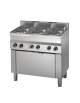 Cucina elettrica 5 piastre tonde POTENZIATA, con forno elettrico a convenzione GN 1/1, porta in acciaio - cm 90x60x85h