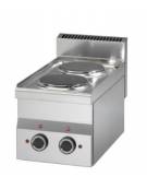 Cucina elettrica da banco - POTENZIATA - 2 piastre tonde da 2 kw - cm 30x60x28h