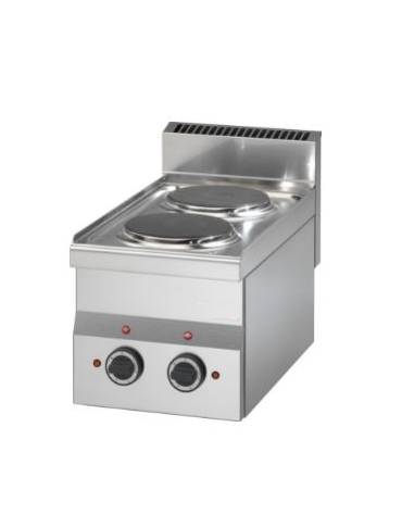 Cucina elettrica da banco - POTENZIATA - 2 piastre tonde da 2 kw - cm 30x60x28h