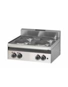 Cucina elettrica da banco - POTENZIATA TRIFASE - 4 piastre tonde da 2 kw - cm 60x60x28h