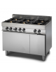 Cucina a gas 6 fuochi con forno elettrico e armadio neutro - fuochi 3x3,6 kW + 3x5 kW - cm 110x65x85h