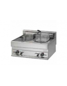 Friggitrice elettrica da banco 2 vasche capacita' 10+10 lt - Potenza totale 15 kW - cm 70x65x28h