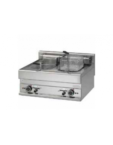 Friggitrice elettrica da banco 2 vasche capacita' 10+10 lt - POTENZIATA 18 kW - cm 70x65x28h