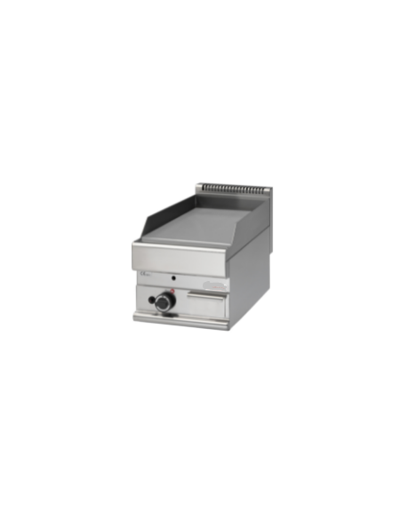 Fry Top a gas con piastra liscia cromata da banco - Potenza totale 5,7 kW - cm 40x65x28h Fry Top a gas con piastra liscia cromata da banco - Potenza totale 5,7 kW - cm 40x65x28h